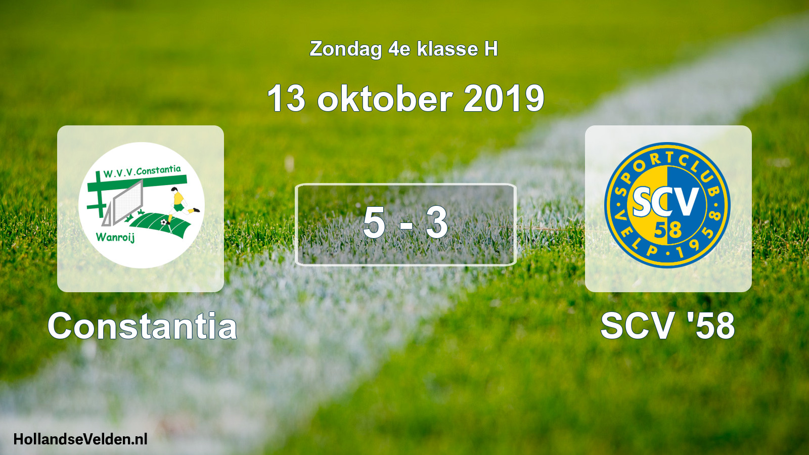 Total number of matches played: Constantia - SCV '58 5 - 3 (13 October 2019)