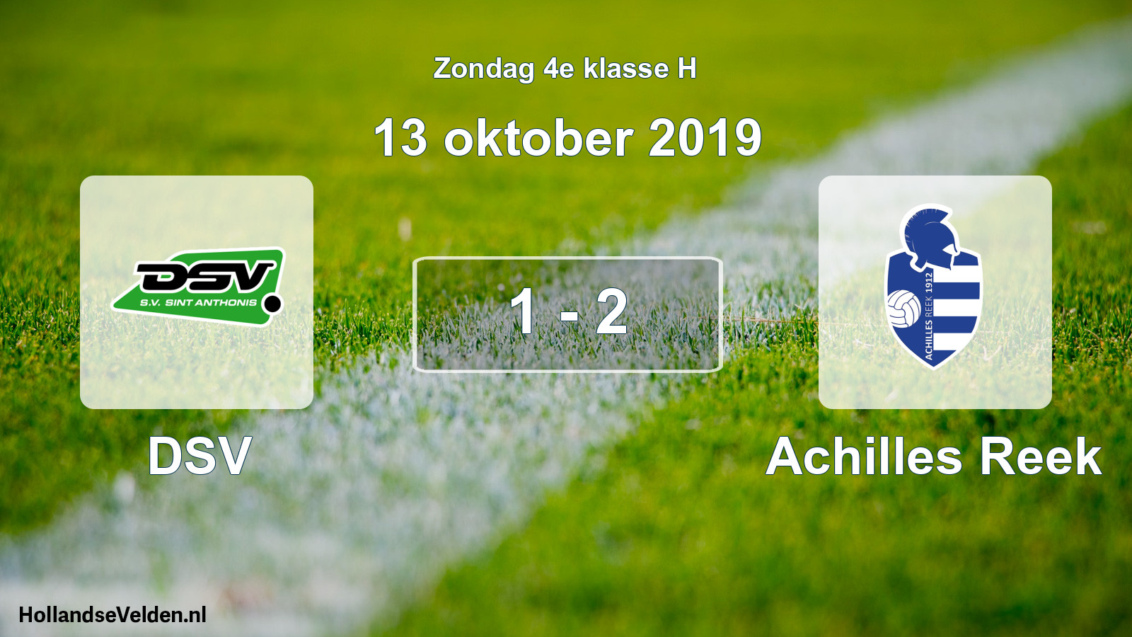 Total number of matches played: DSV - Achilles Reek 1 - 2 (13 October 2019)