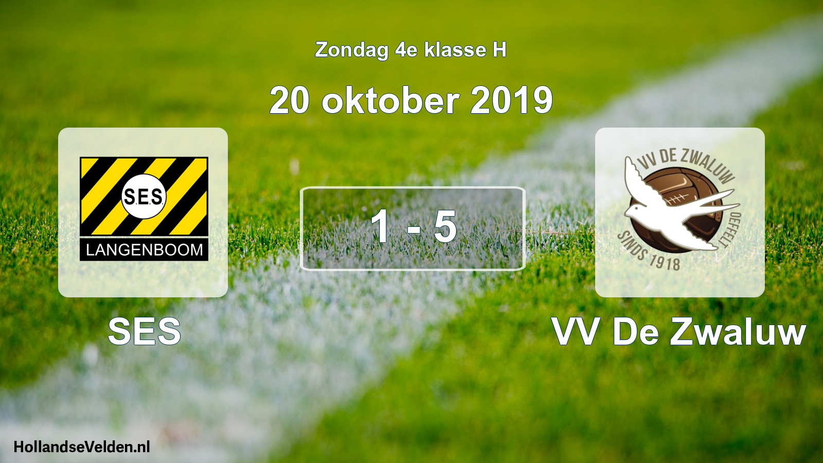 Total number of matches played: SES - VV De Zwaluw 1 - 5 (20 October 2019)