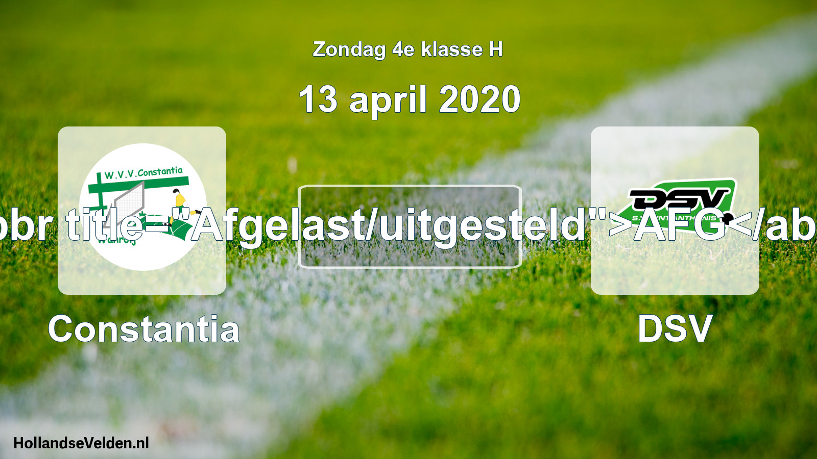 Scheduled Match: Constantia - DSV (13 April 2020)