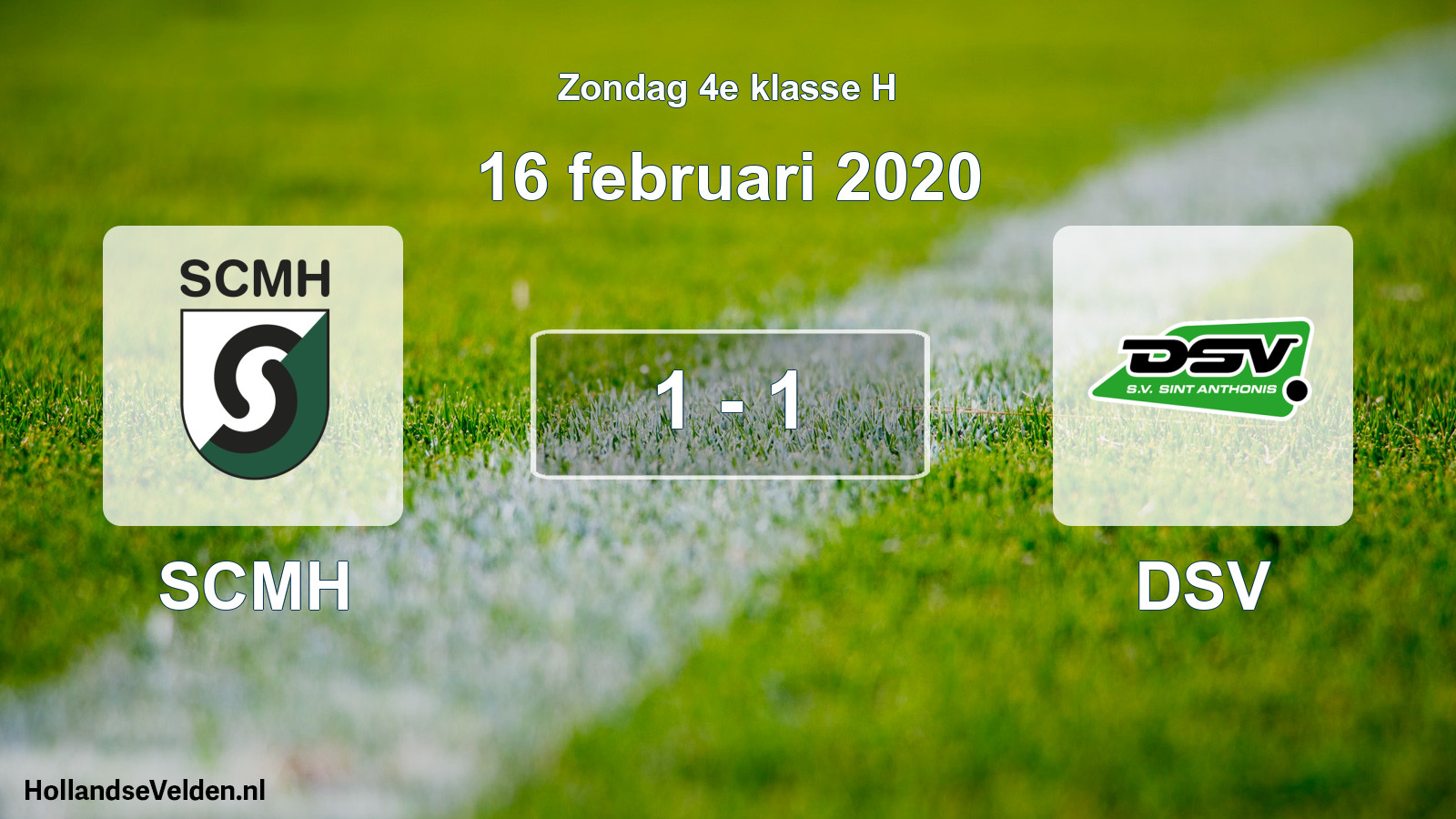 Total number of matches played: SCMH - DSV 1 - 1 (16 February 2020)
