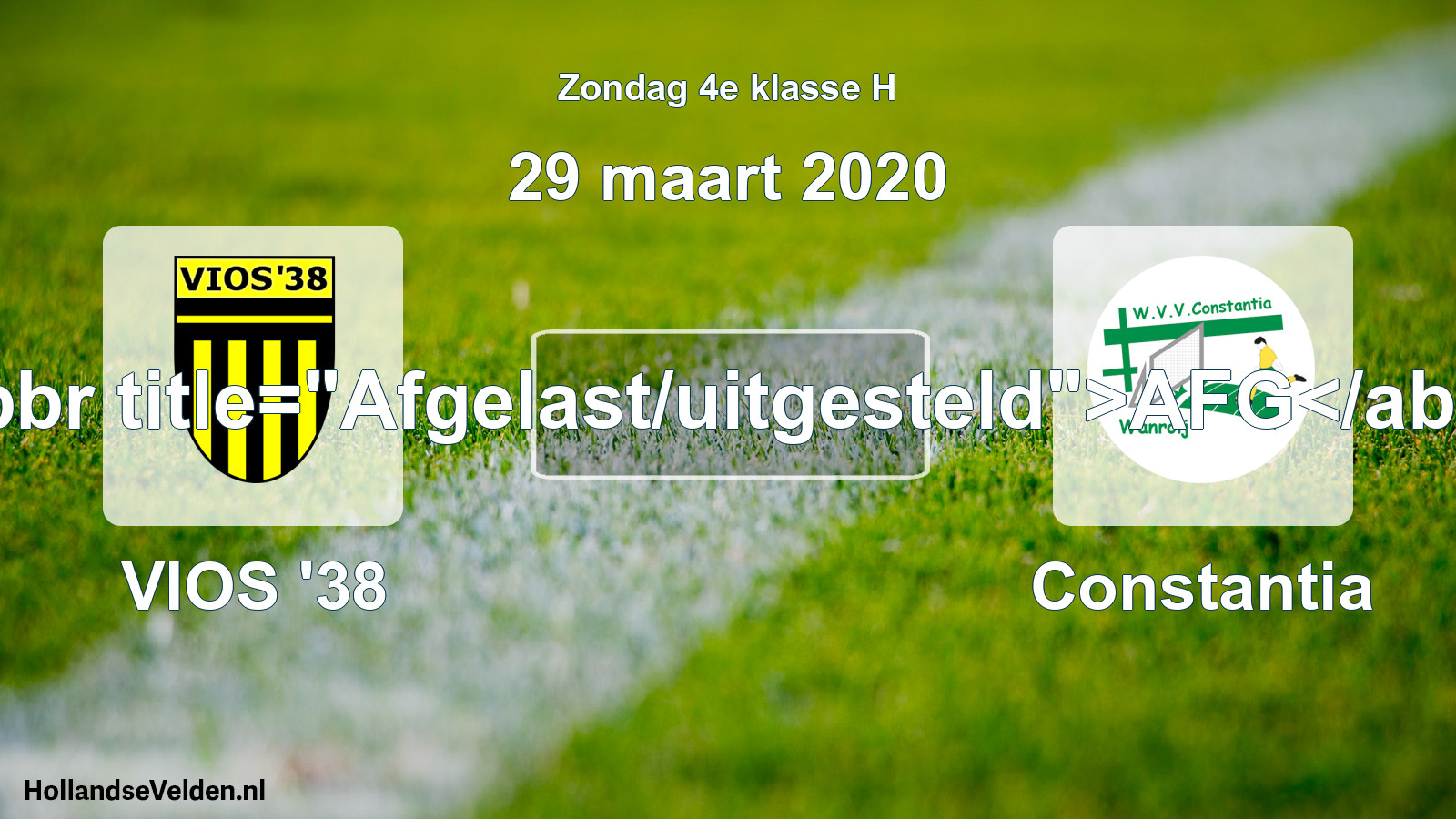 Scheduled Match: VIOS '38 - Constantia (29 March 2020)