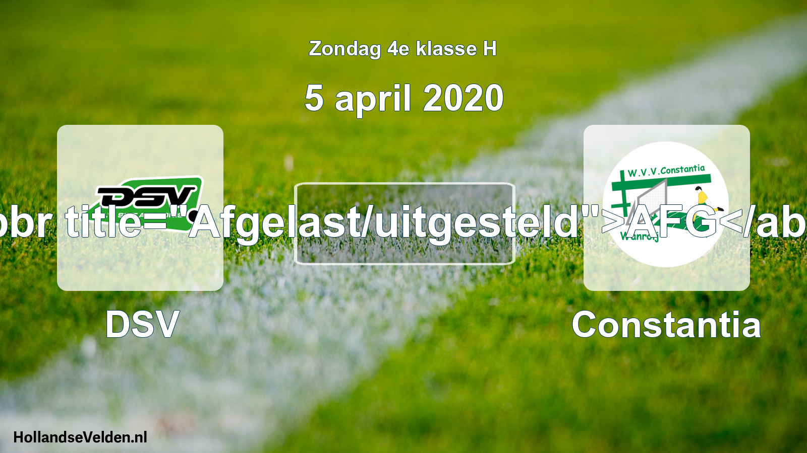 Scheduled Match: DSV - Constantia (5 April 2020)