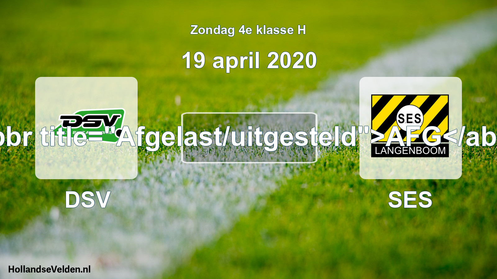 Scheduled Match: DSV - SES (19 April 2020)