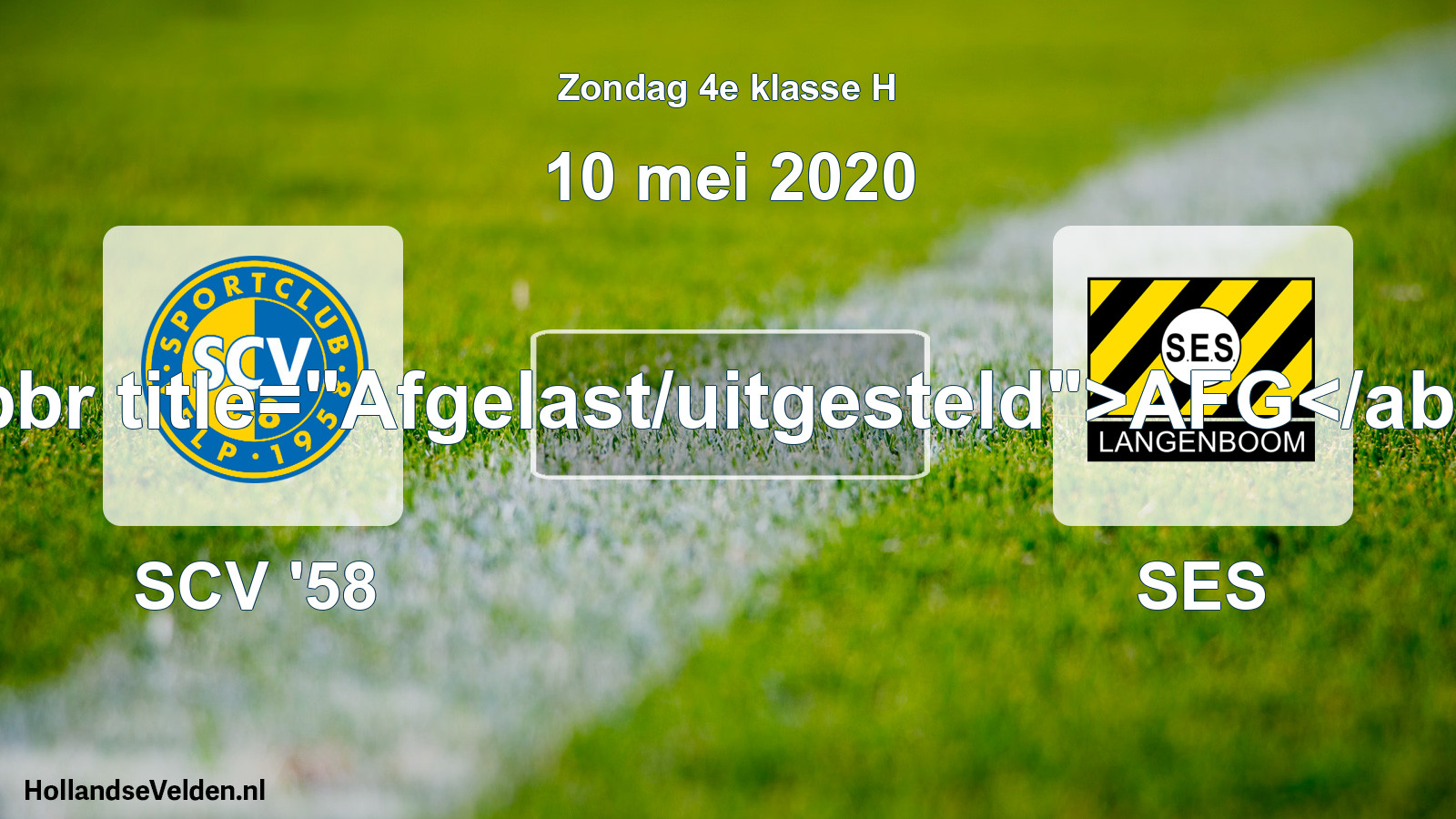 Scheduled Match: SCV '58 - SES (10 May 2020)