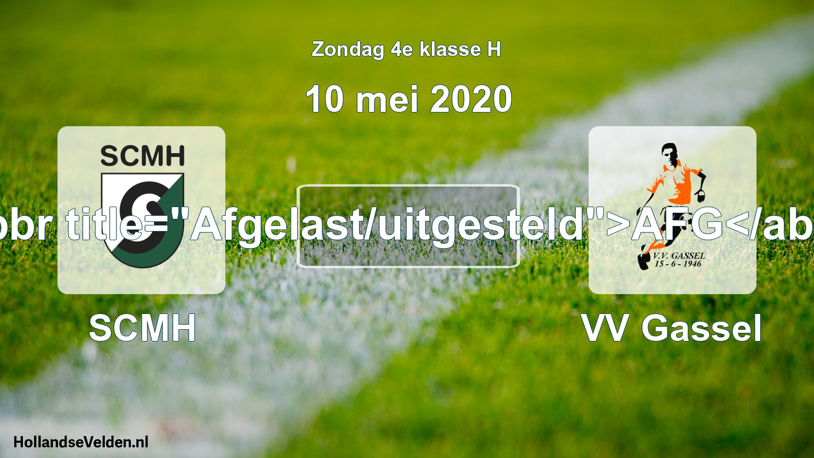 Scheduled Match: SCMH - VV Gassel (10 May 2020)