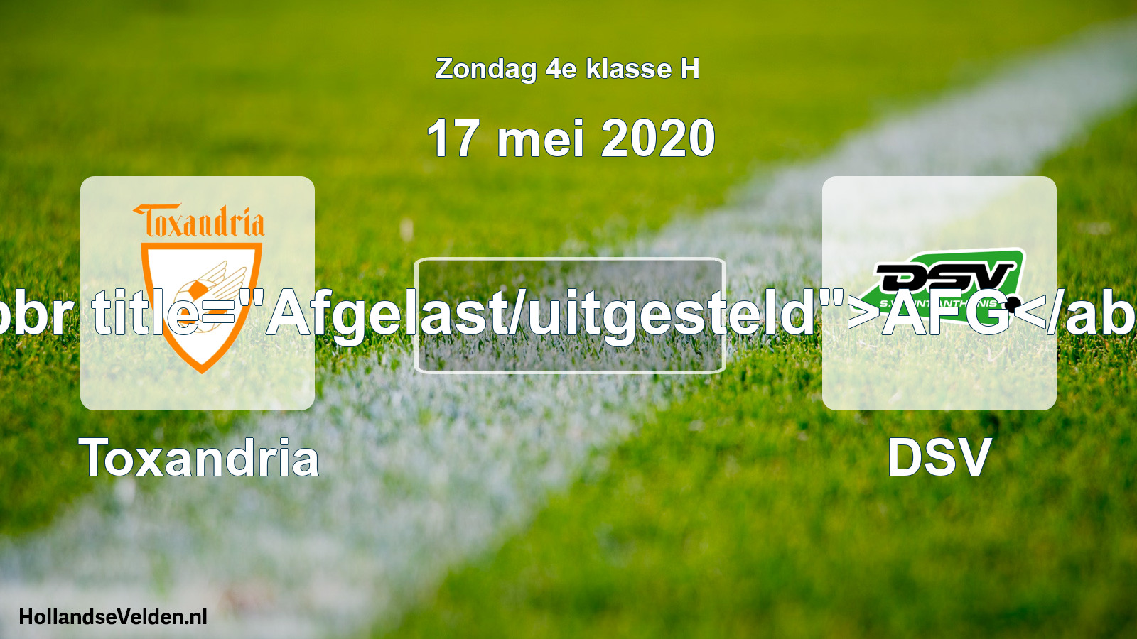 Scheduled Match: Toxandria - DSV (17 May 2020)