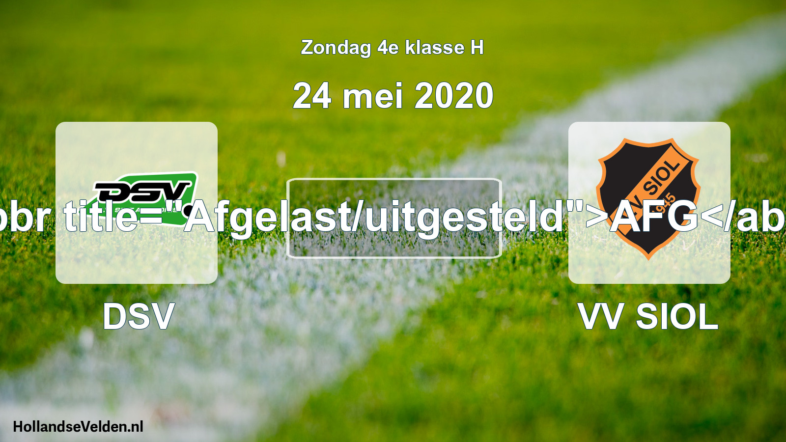 Scheduled Match: DSV - VV SIOL (24 May 2020)
