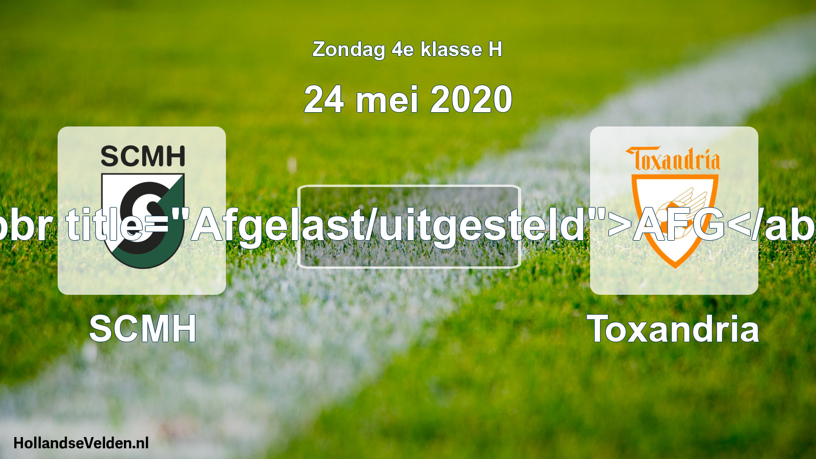 Scheduled Match: SCMH - Toxandria (24 May 2020)