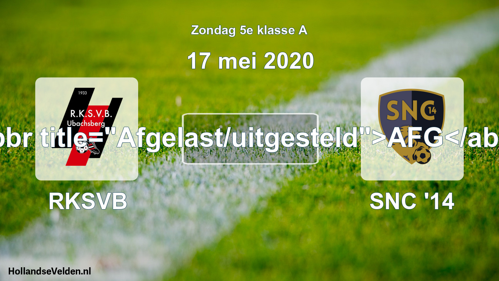 Scheduled Match: RKSVB - SNC '14 (17 May 2020)