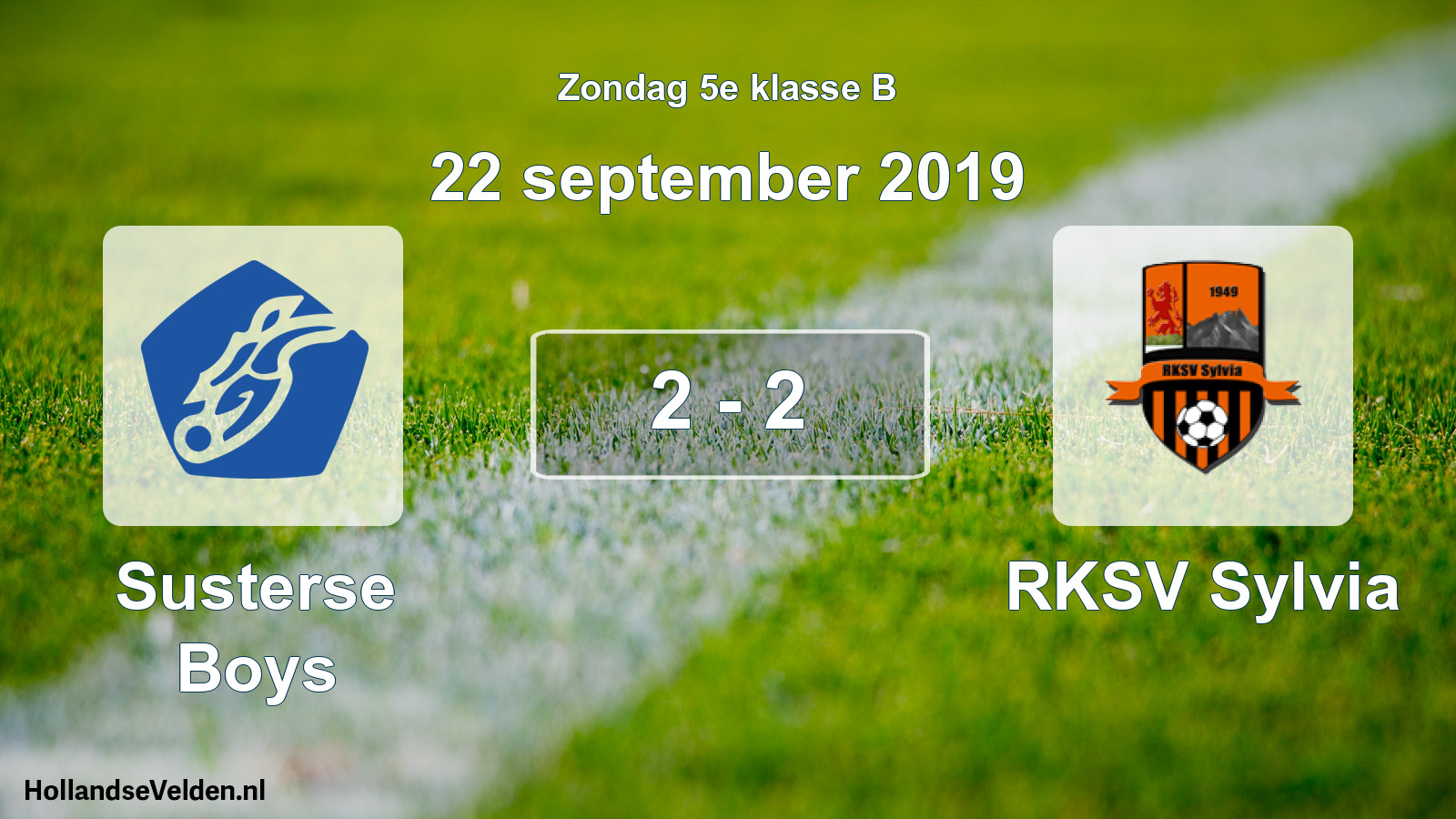 Total number of matches played: Susterse Boys - RKSV Sylvia 2 - 2 (22 September 2019)