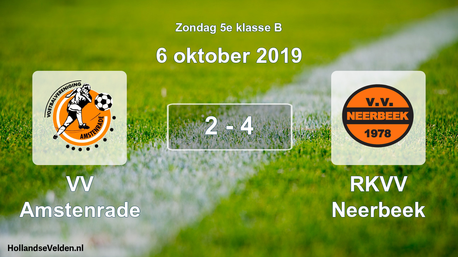 Total number of matches played: VV Amstenrade - RKVV Neerbeek 2 - 4 (6 October 2019)