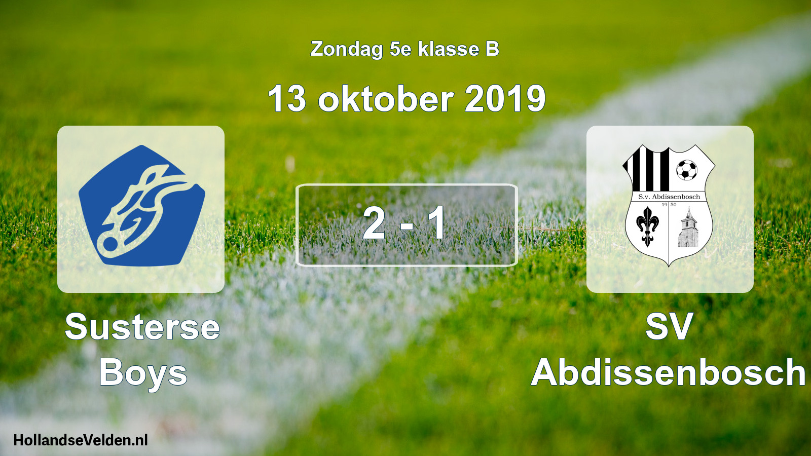 Total number of matches played: Susterse Boys - SV Abdissenbosch 2 - 1 (13 October 2019)