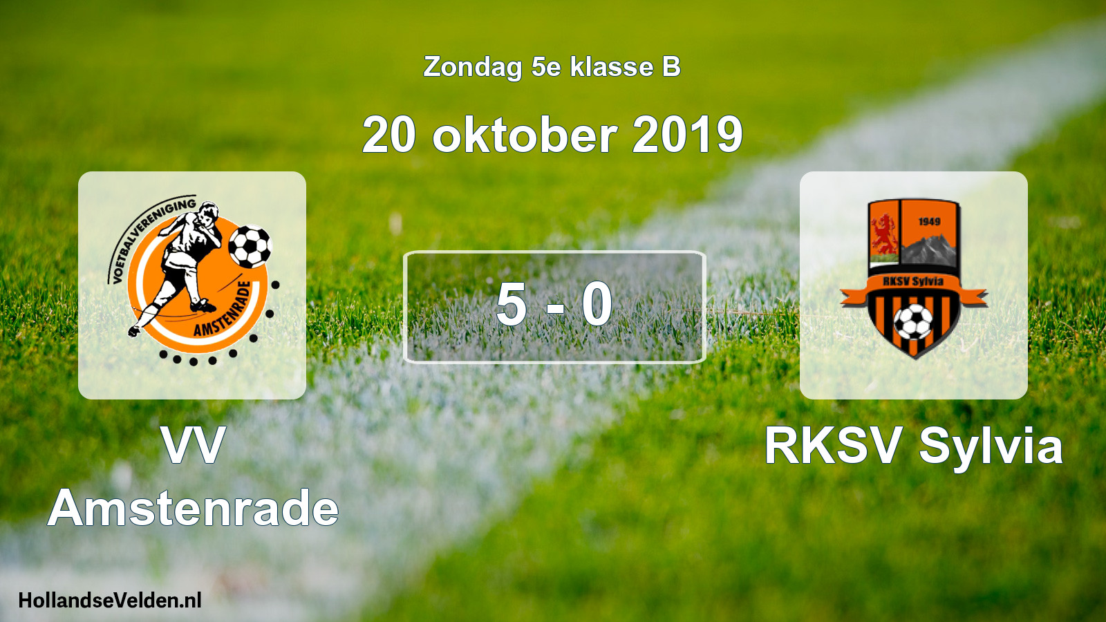 Total number of matches played: VV Amstenrade - RKSV Sylvia 5 - 0 (20 October 2019)