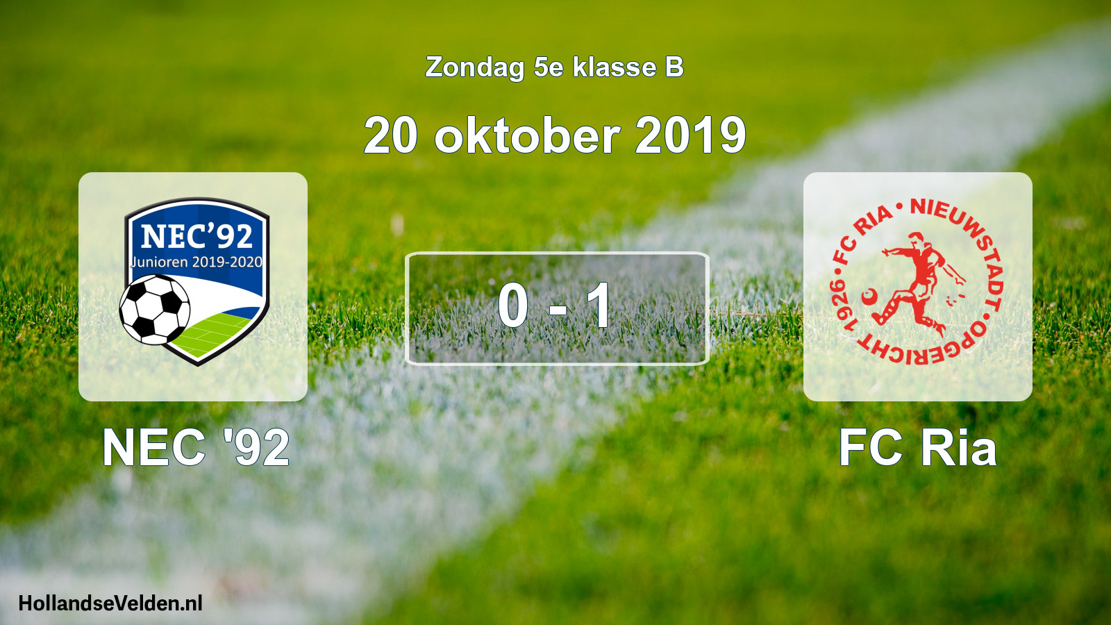 Total number of matches played: NEC '92 - FC Ria 0 - 1 (20 October 2019)