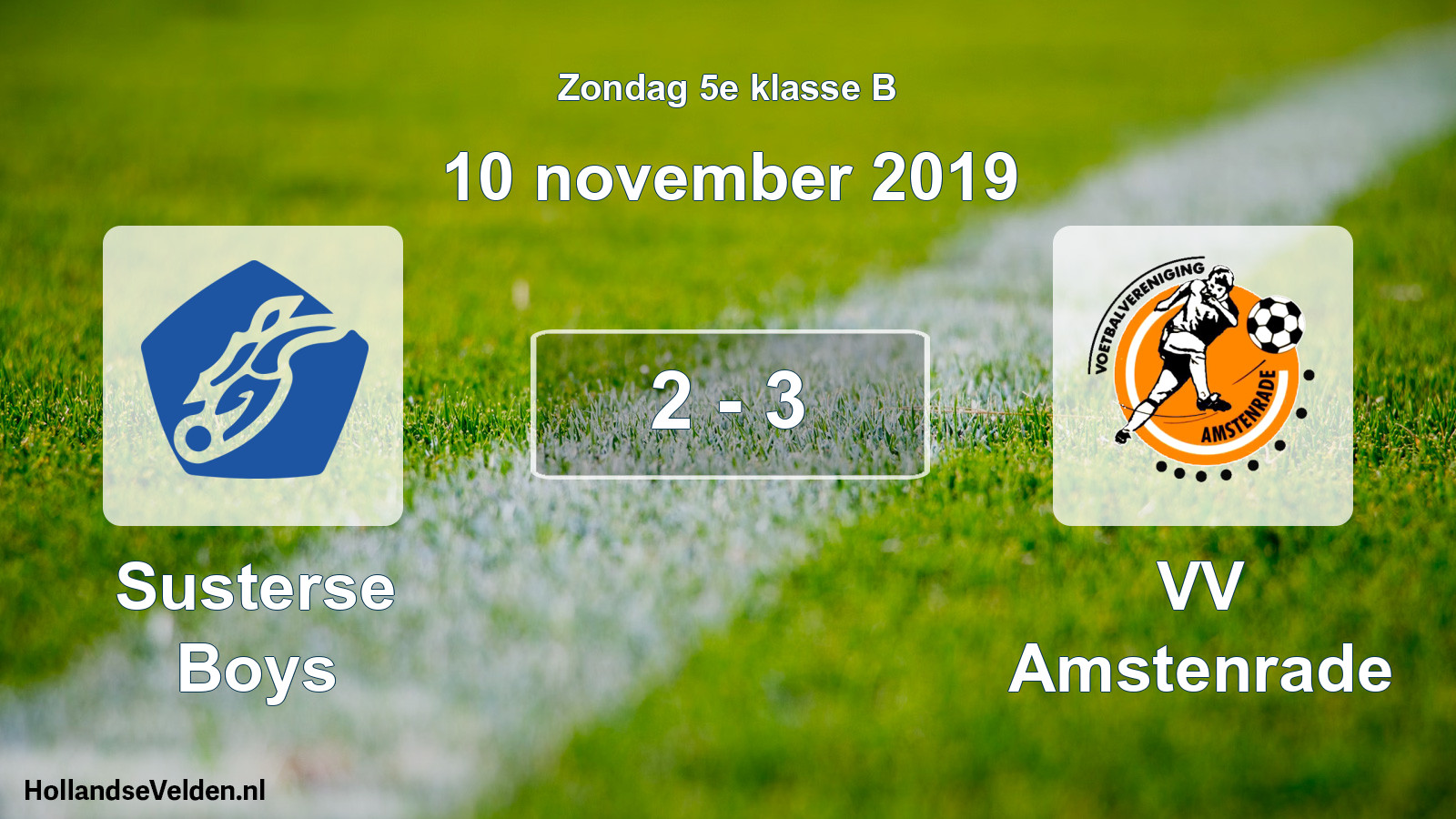 Total number of matches played: Susterse Boys - VV Amstenrade 2 - 3 (10 November 2019)
