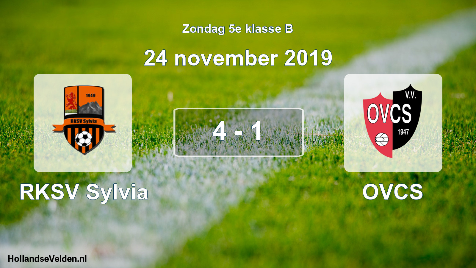 Total number of matches played: RKSV Sylvia - OVCS 4 - 1 (24 November 2019)