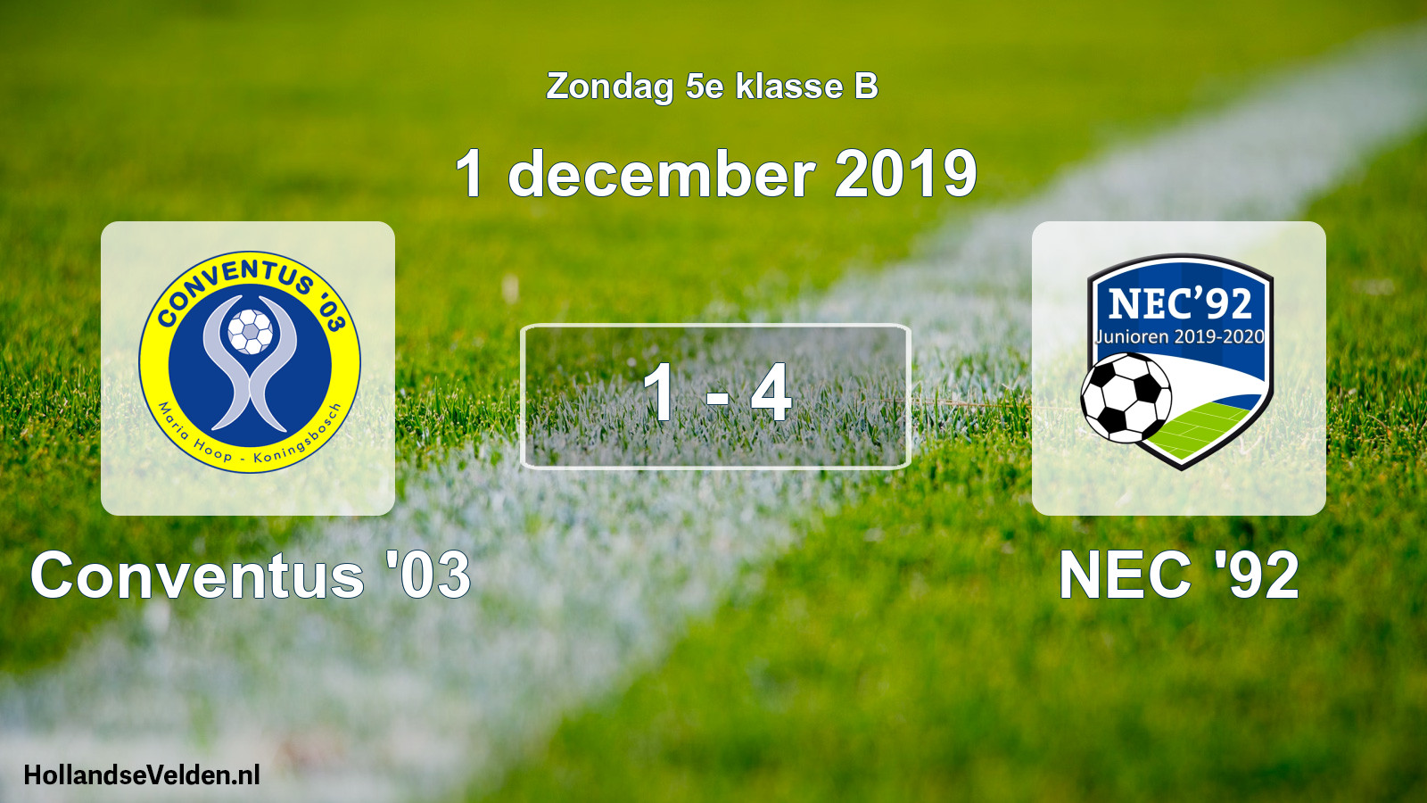 Gespeelde wedstrijd: Conventus '03 - NEC '92 1 - 4 (1 december 2019)