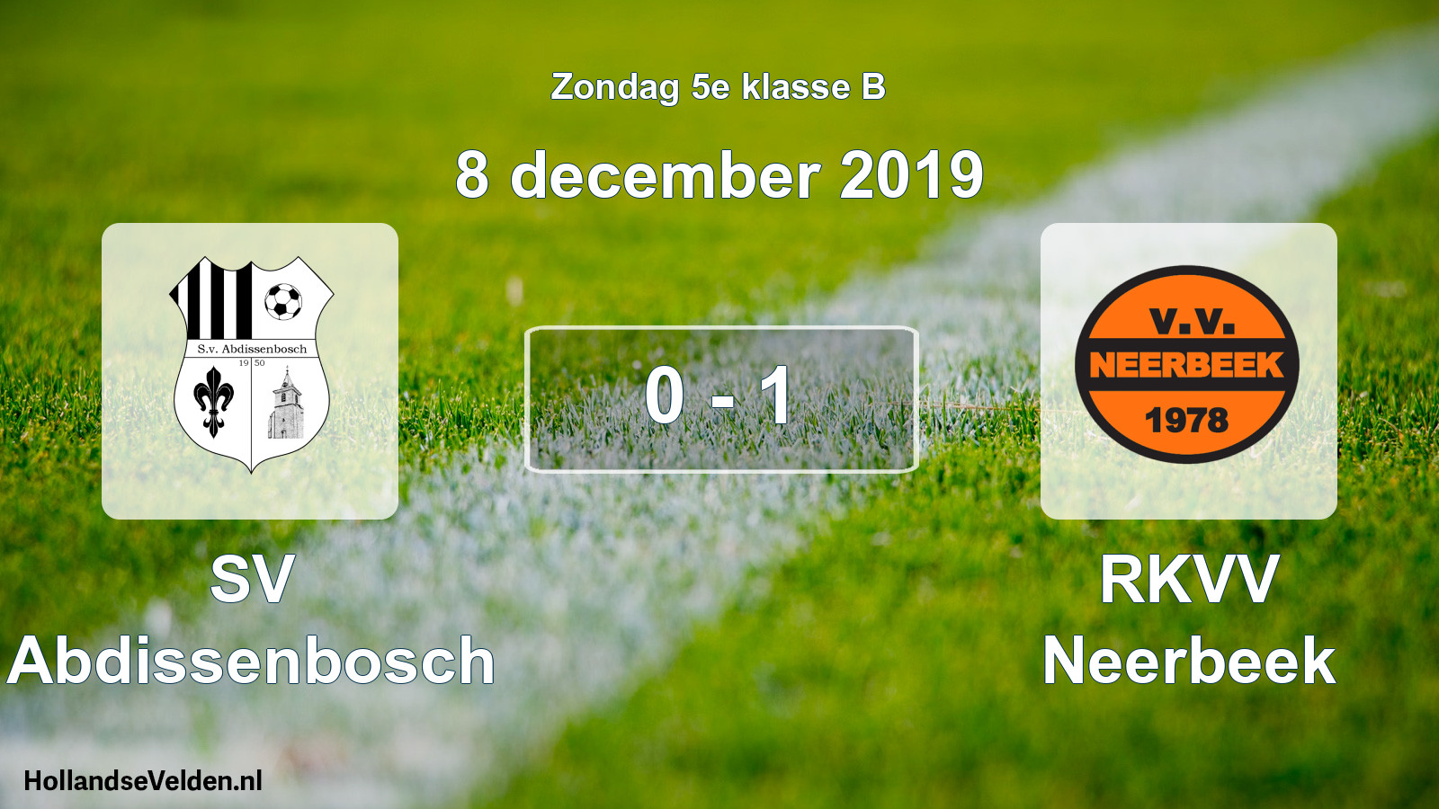 Total number of matches played: SV Abdissenbosch - RKVV Neerbeek 0 - 1 (8 December 2019)
