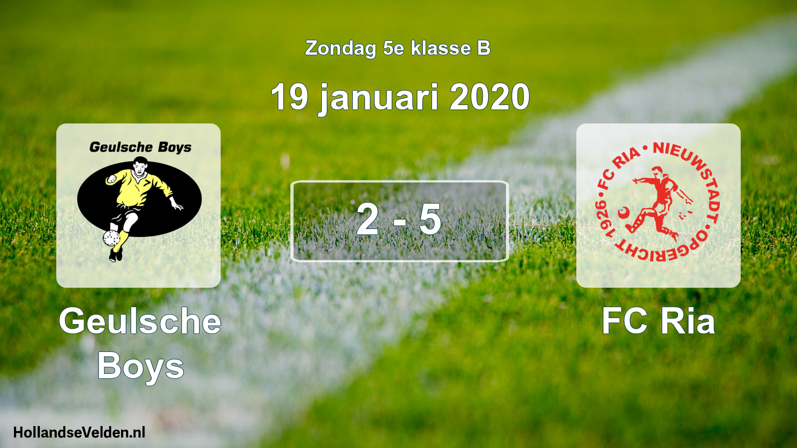 Total number of matches played: Geulsche Boys - FC Ria 2 - 5 (19 January 2020)