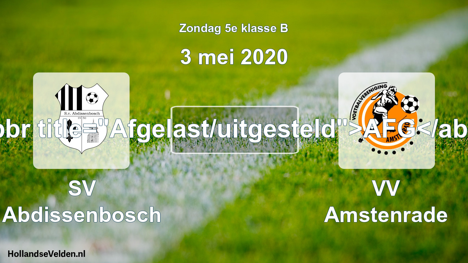 Scheduled Match: SV Abdissenbosch - VV Amstenrade (3 May 2020)
