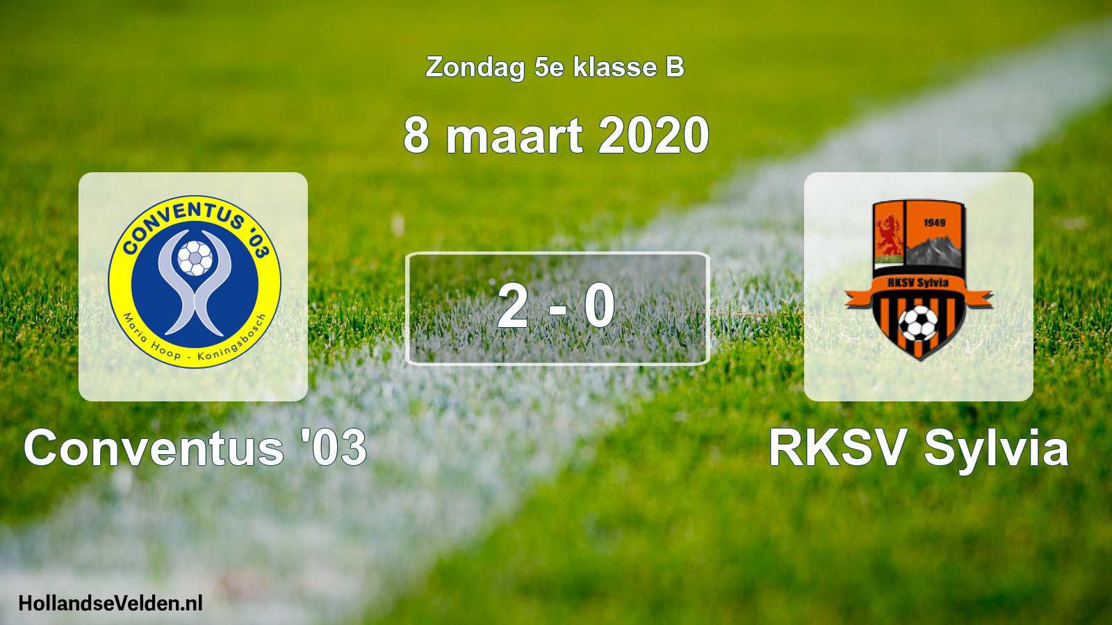Total number of matches played: Conventus '03 - RKSV Sylvia 2 - 0 (8 March 2020)