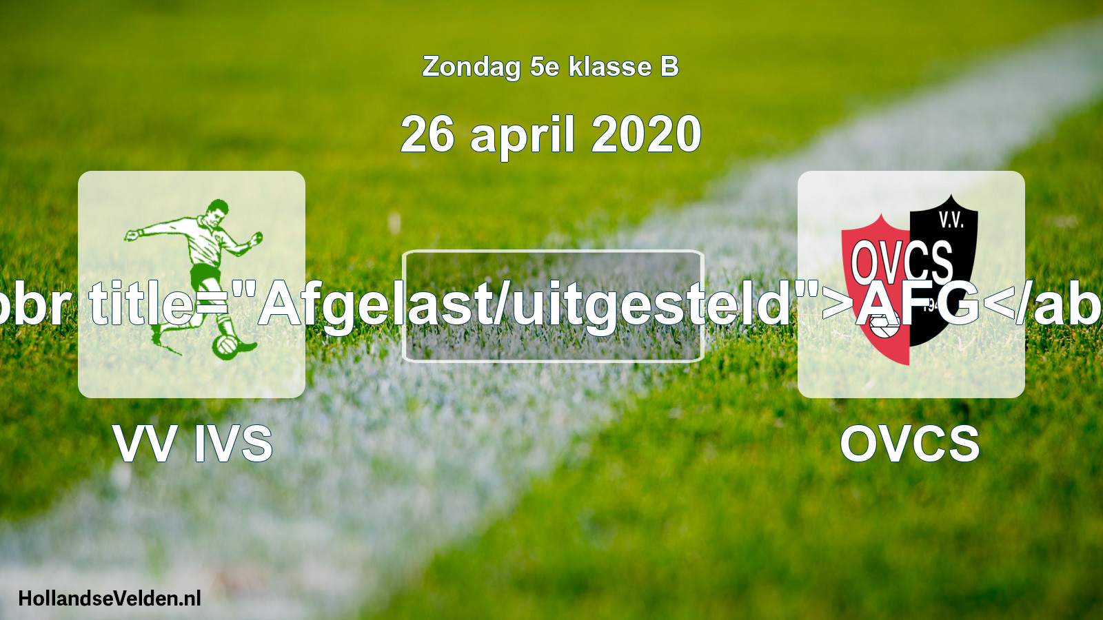 Scheduled Match: VV IVS - OVCS (26 April 2020)