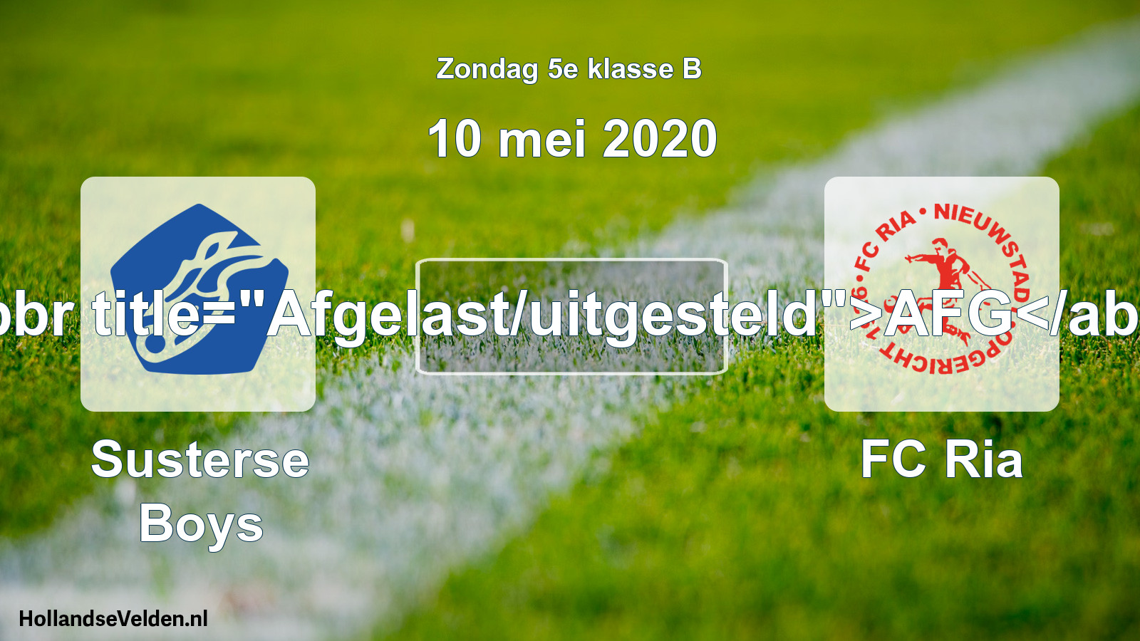 Scheduled Match: Susterse Boys - FC Ria (10 May 2020)