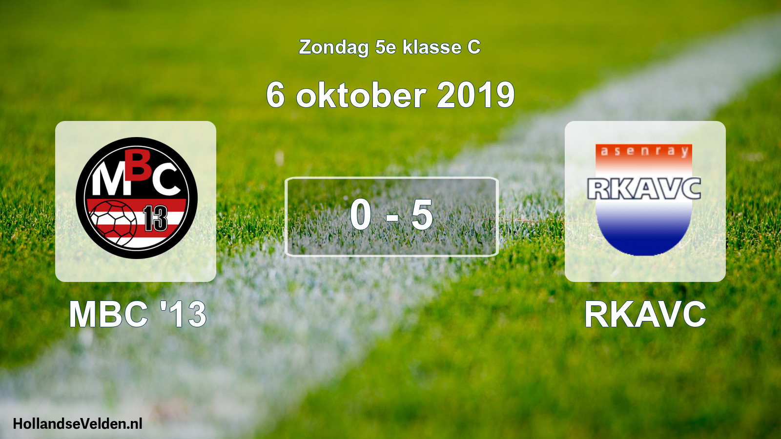 Total number of matches played: MBC '13 - RKAVC 0 - 5 (6 October 2019)