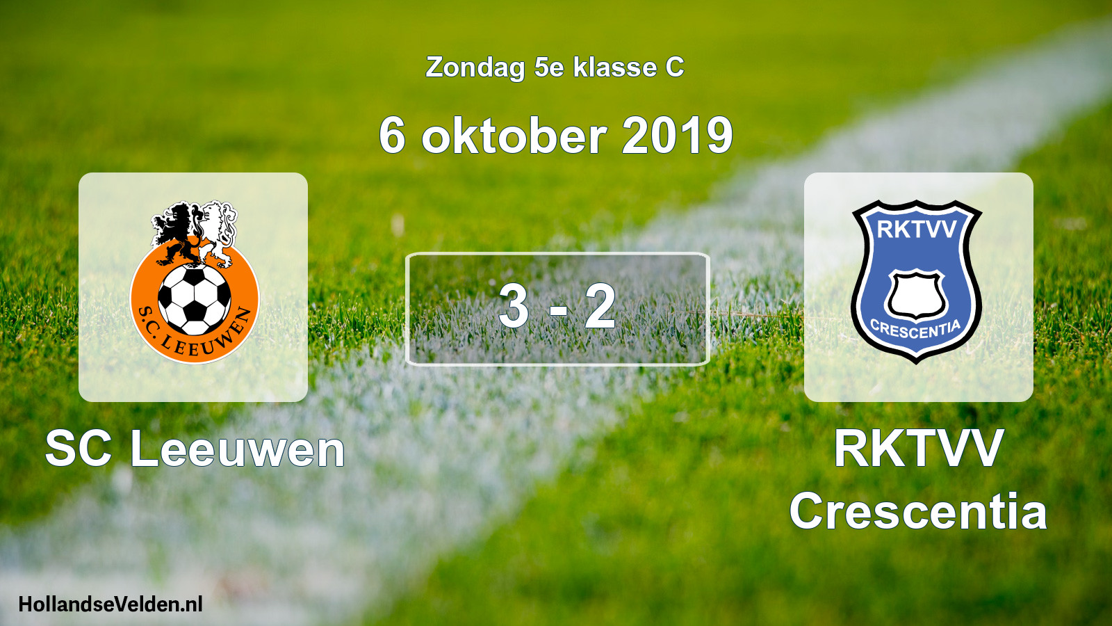 Total number of matches played: SC Leeuwen - RKTVV Crescentia 3 - 2 (6 October 2019)
