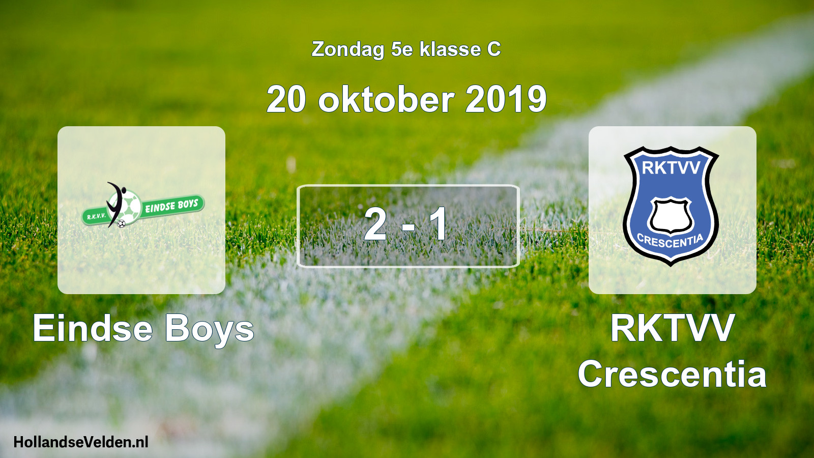 Total number of matches played: Eindse Boys - RKTVV Crescentia 2 - 1 (20 October 2019)