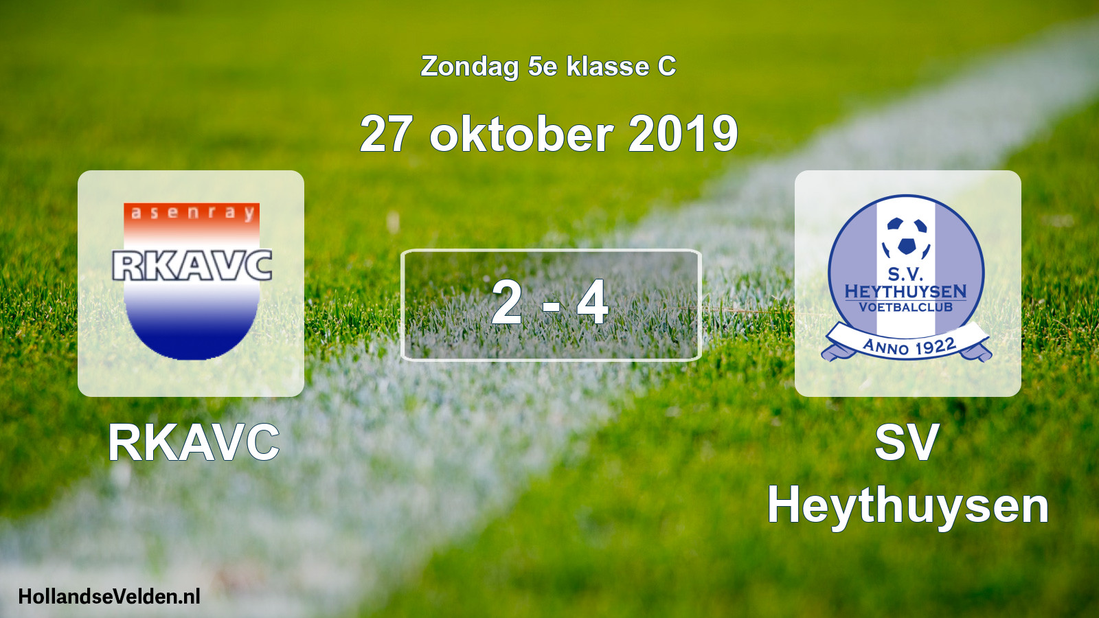 Total number of matches played: RKAVC - Heythuysen 2 - 4 (27 October 2019)