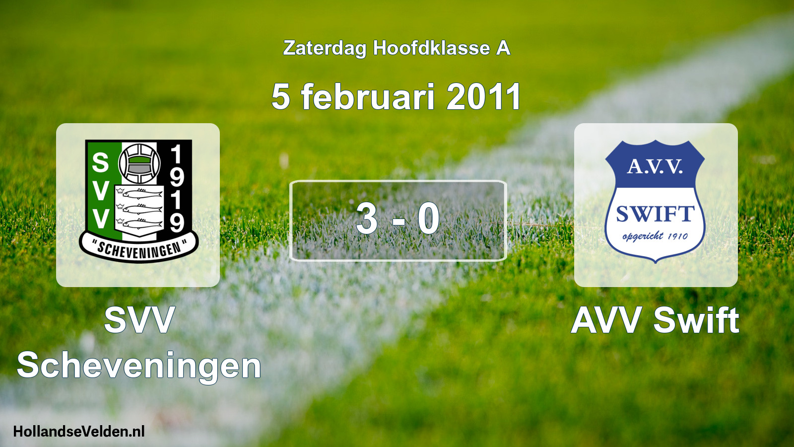 Total number of matches played: SVV Scheveningen - AVV Swift 3 - 0 (5 February 2011)