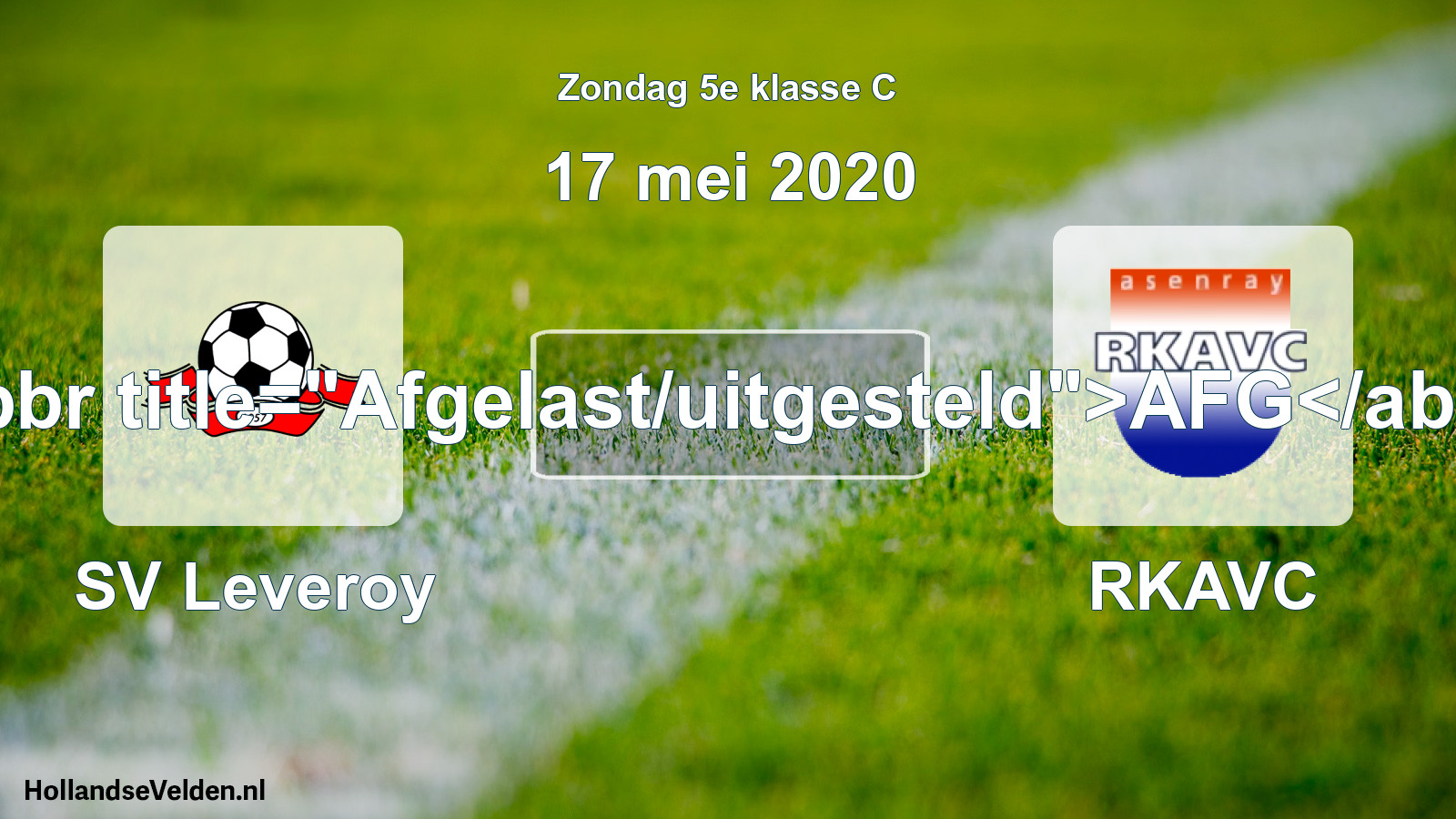 Scheduled Match: SV Leveroy - RKAVC (17 May 2020)