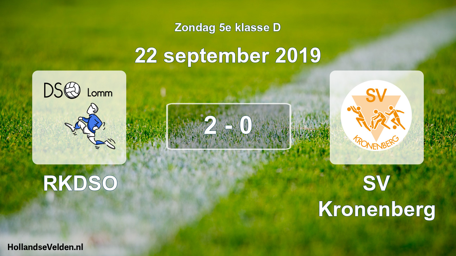 Total number of matches played: RKDSO - SV Kronenberg 2 - 0 (22 September 2019)