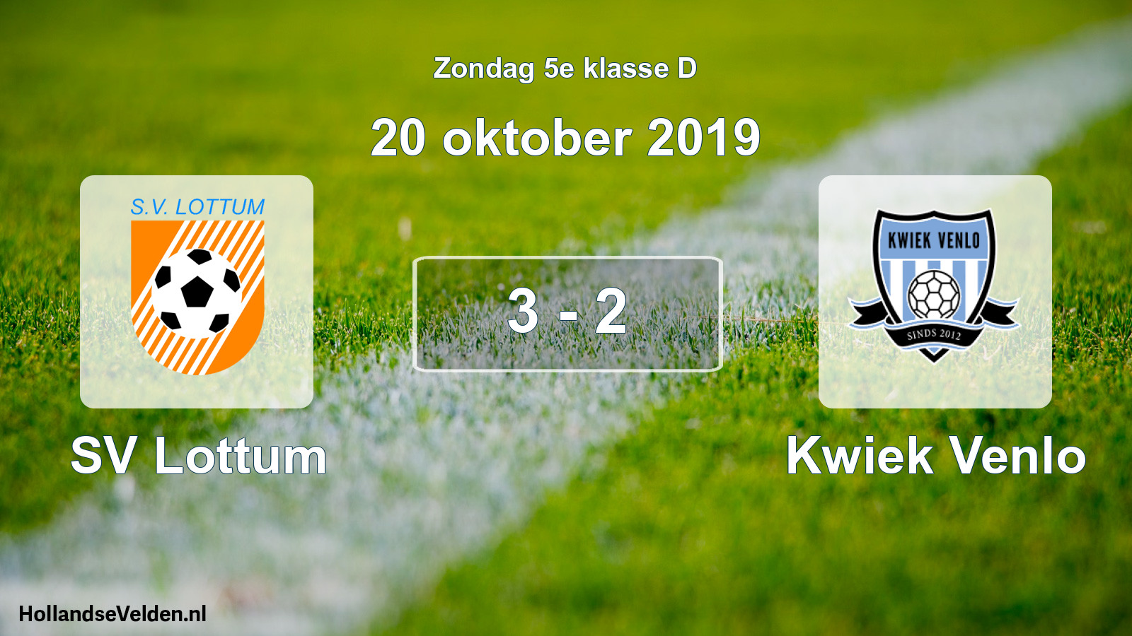 Total number of matches played: SV Lottum - Kwiek Venlo 3 - 2 (20 October 2019)