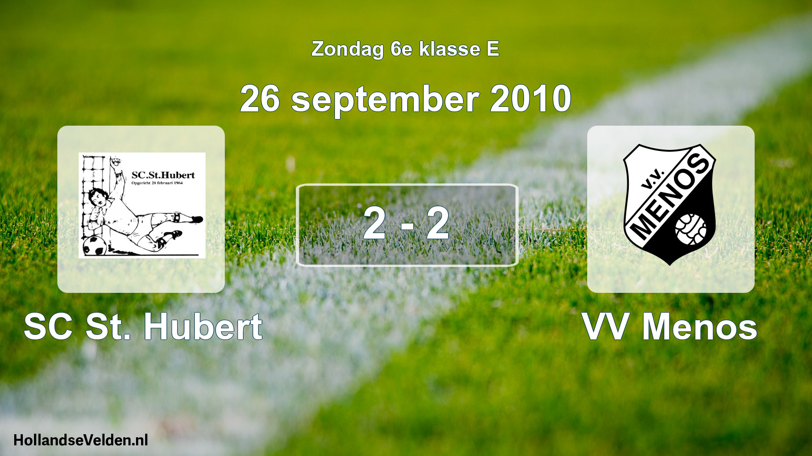 Total number of matches played: SC St. Hubert - VV Menos 2 - 2 (26 September 2010)