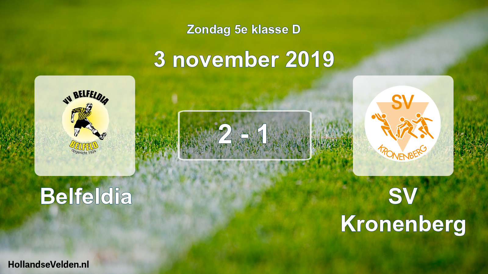 Total number of matches played: Belfeldia - SV Kronenberg 2 - 1 (3 November 2019)