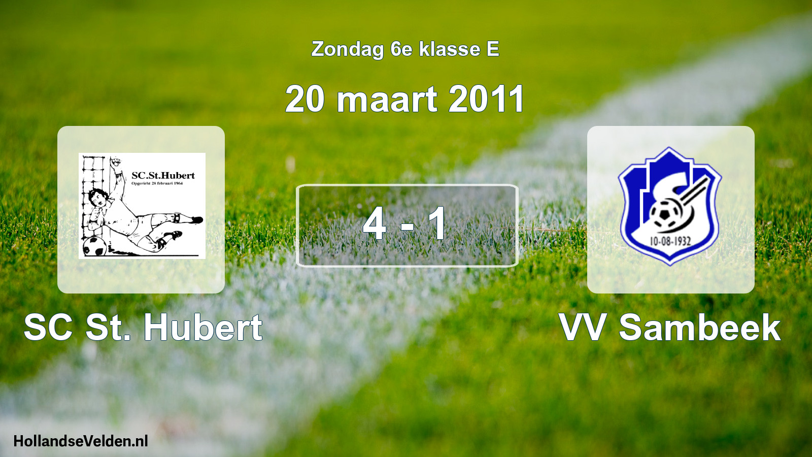 Total number of matches played: SC St. Hubert - VV Sambeek 4 - 1 (20 March 2011)