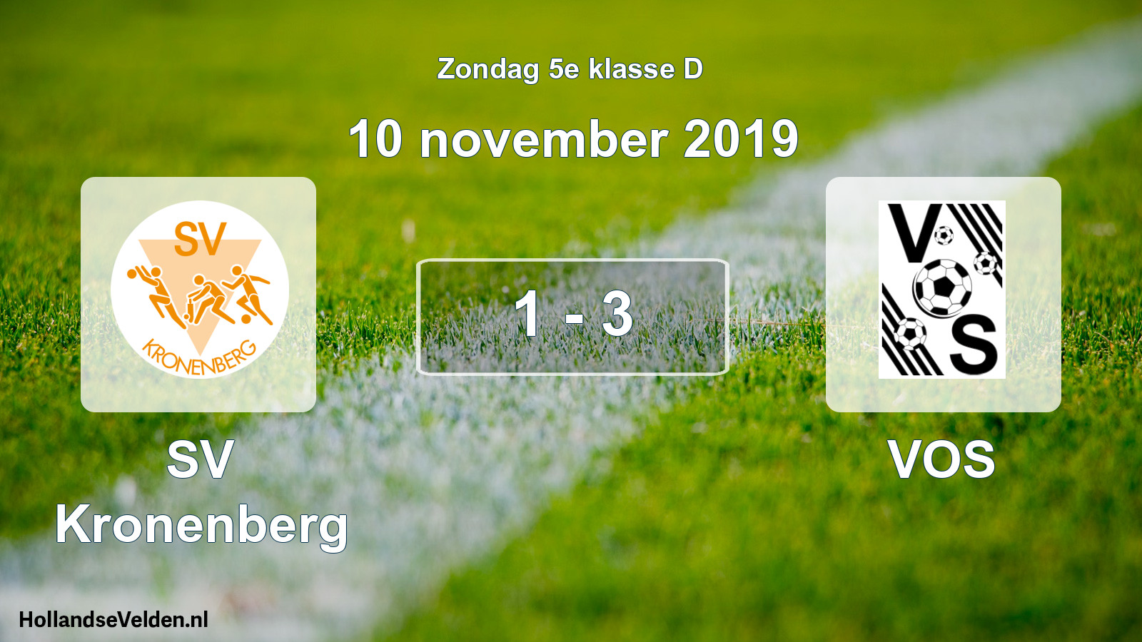 Total number of matches played: SV Kronenberg - VOS 1 - 3 (10 November 2019)