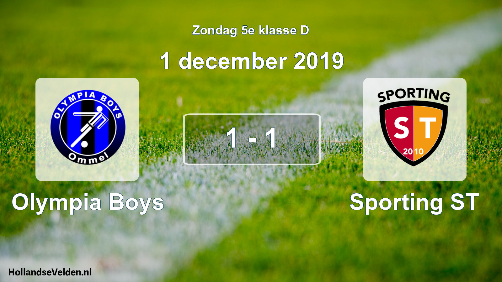 Total number of matches played: Olympia Boys - Sporting ST 1 - 1 (1 December 2019)