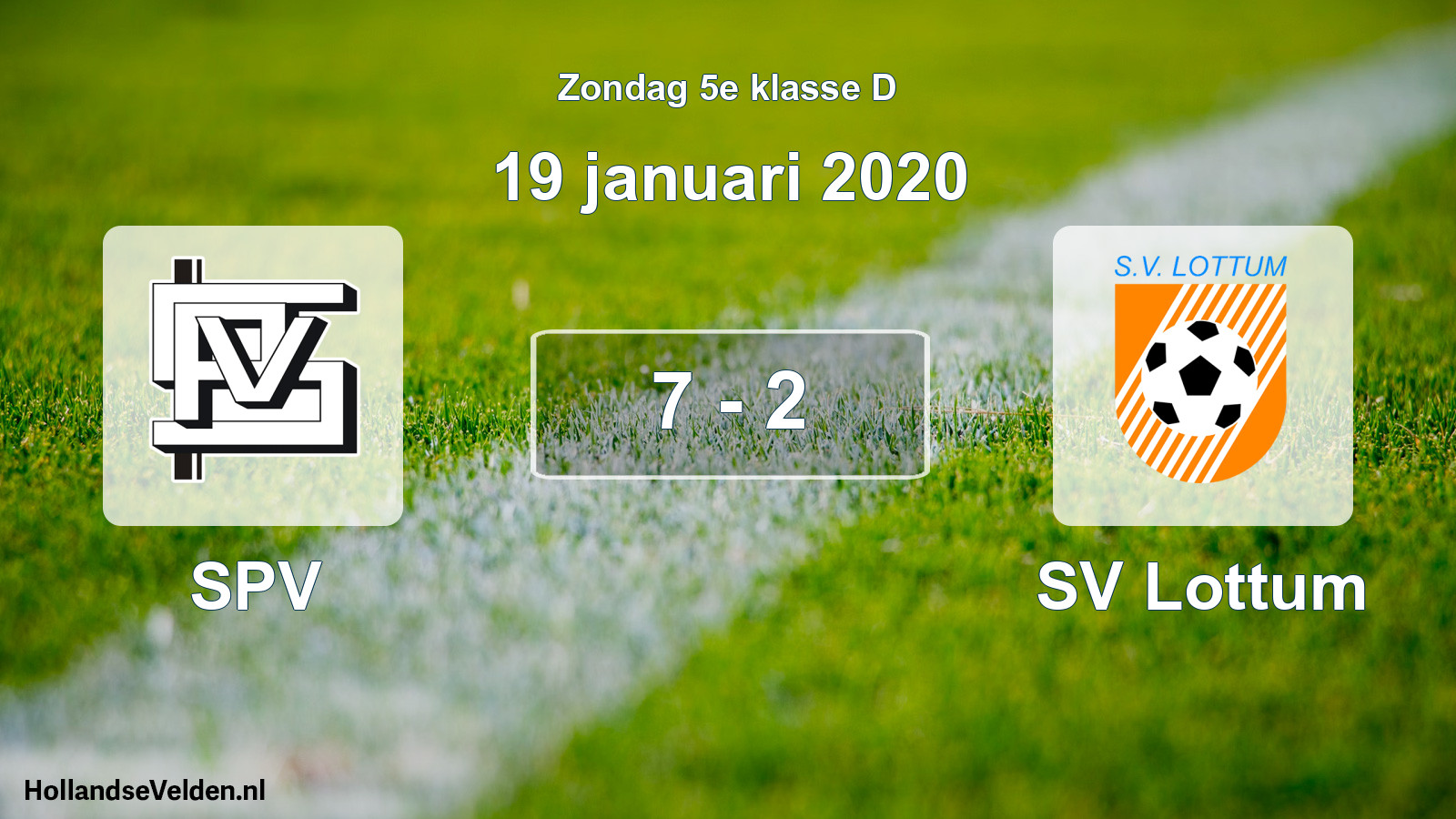 Total number of matches played: SPV - SV Lottum 7 - 2 (19 January 2020)