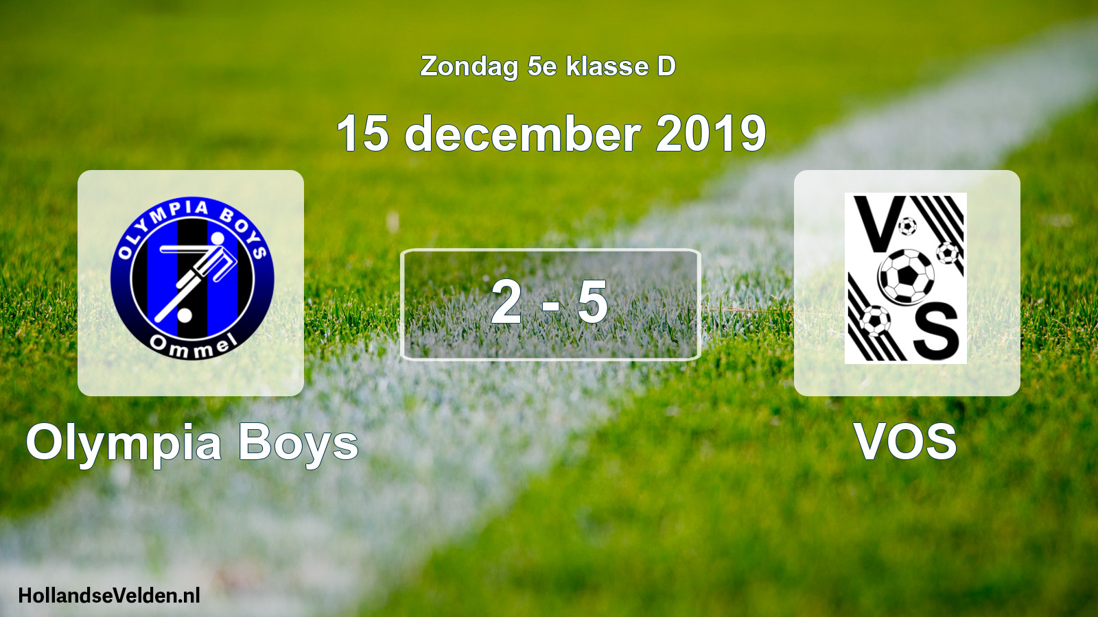 Total number of matches played: Olympia Boys - VOS 2 - 5 (15 December 2019)