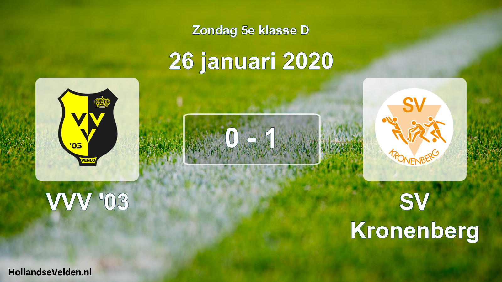 Total number of matches played: VVV '03 - SV Kronenberg 0 - 1 (26 January 2020)