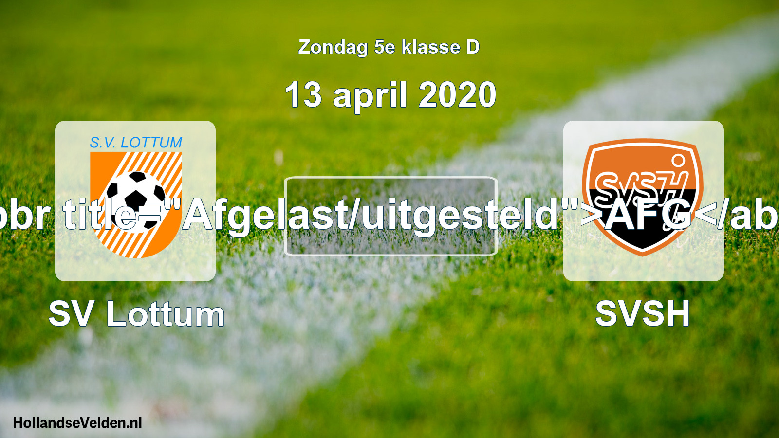 Scheduled Match: SV Lottum - SVSH (13 April 2020)