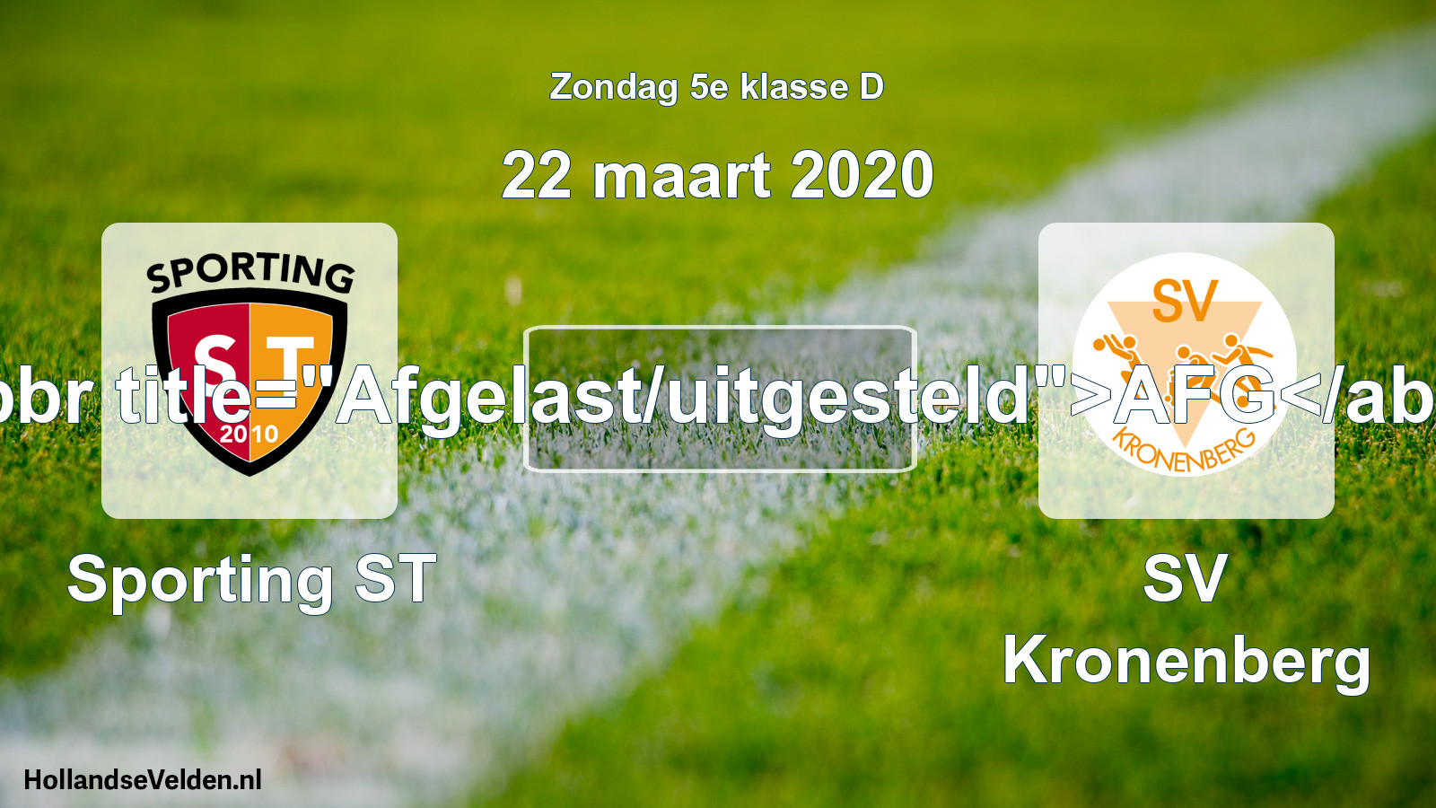 Scheduled Match: Sporting ST - SV Kronenberg (22 March 2020)