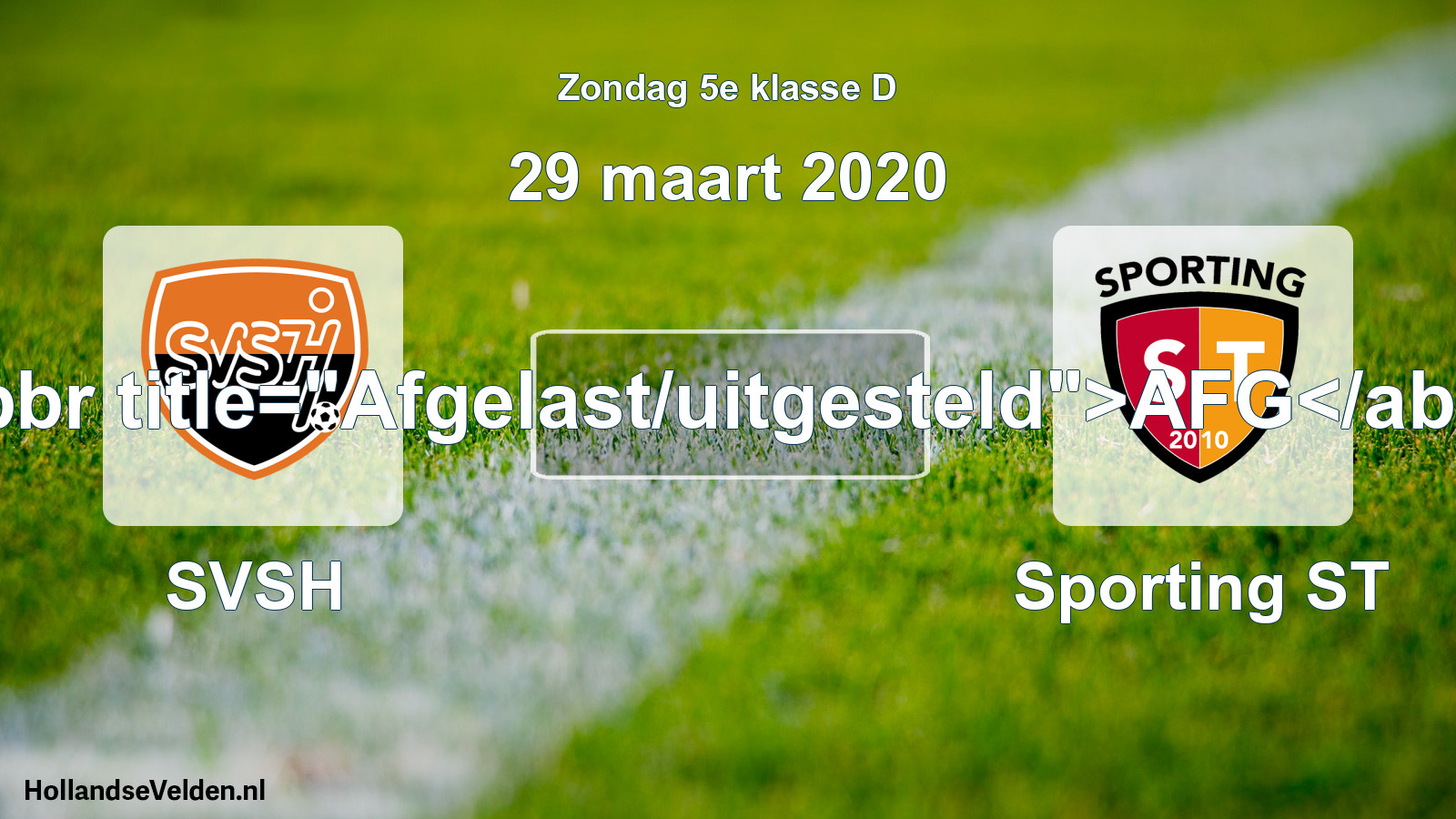 Scheduled Match: SVSH - Sporting ST (29 March 2020)