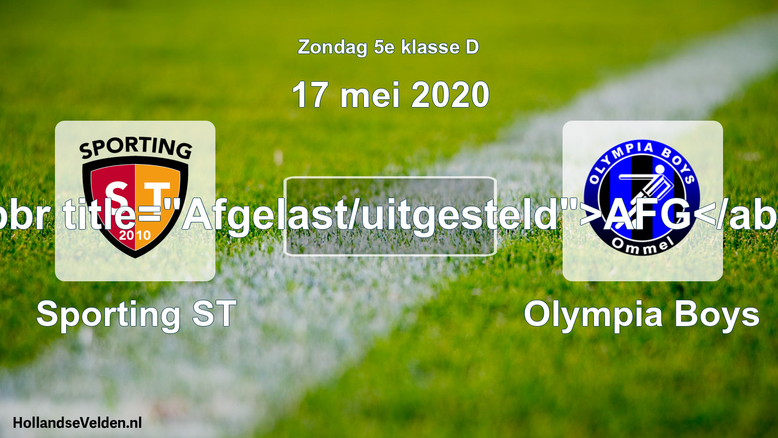 Scheduled Match: Sporting ST - Olympia Boys (17 May 2020)