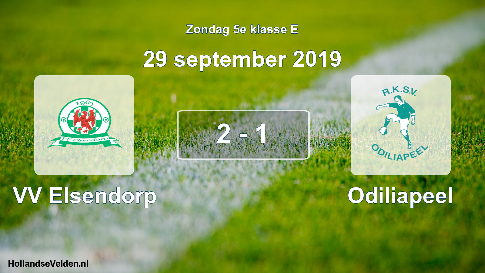 Total number of matches played: VV Elsendorp - Odiliapeel 2 - 1 (29 September 2019)