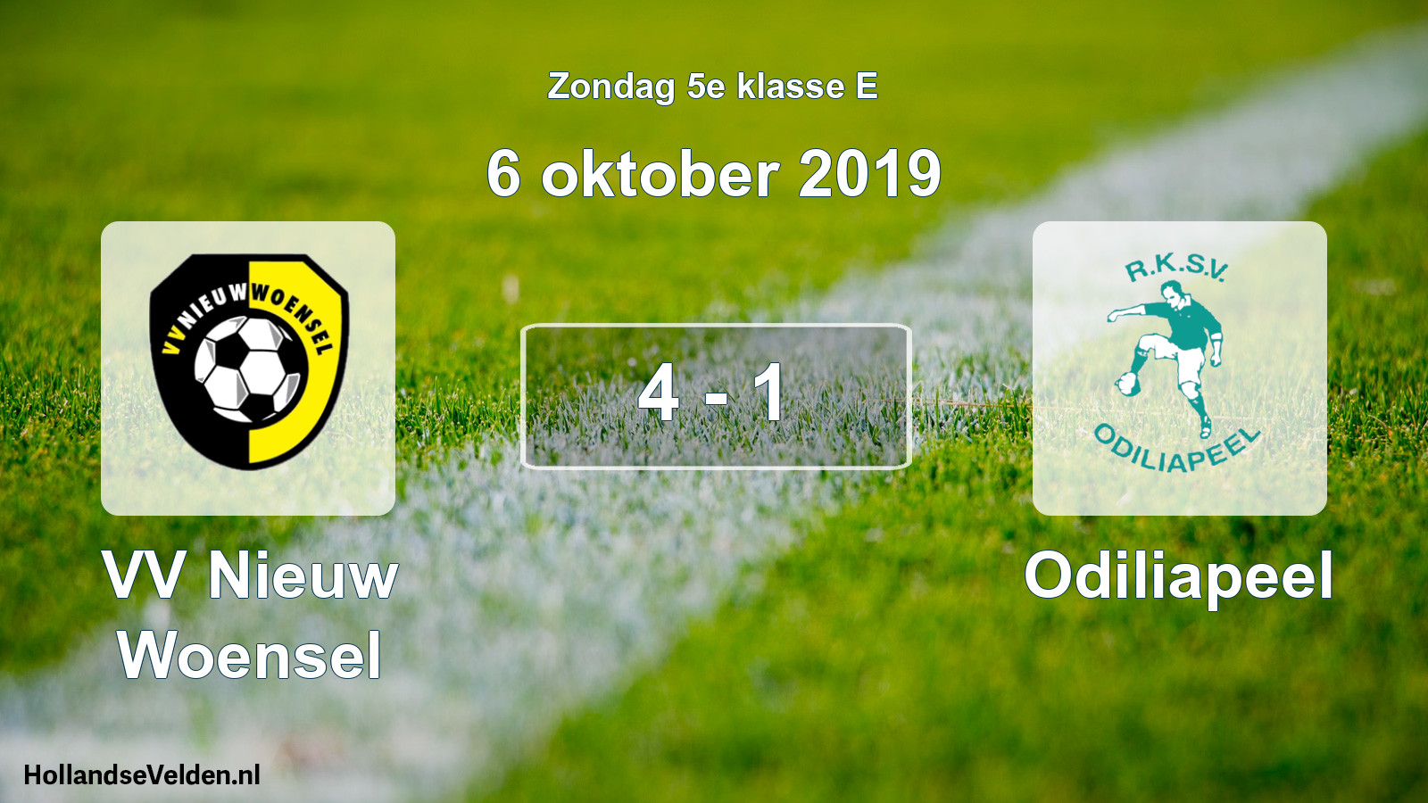 Total number of matches played: VV Nieuw Woensel - Odiliapeel 4 - 1 (6 October 2019)